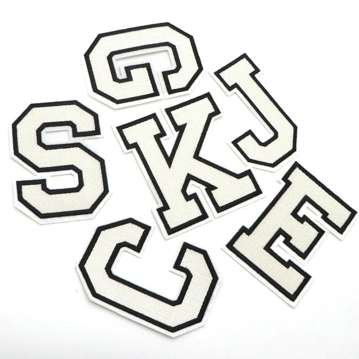 White Embroidered 7.8cm Iron On Patch Letters