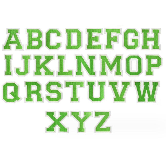 Green Embroidered 11.3cm Iron On Patch Letters