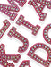 Fuchsia Pink 5.5cm Rhinestone Iron On Patch Letters