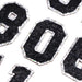 Black & Silver Sequin 5cm Iron-On Patch Numbers