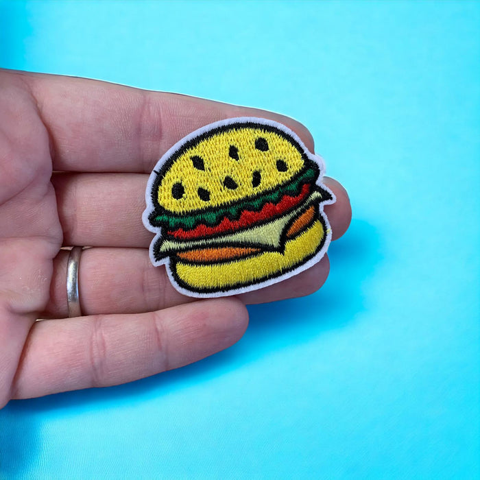 Burger Embroidered 5cm Iron-On Patch