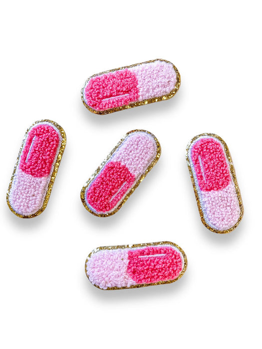 Pill Embroidered 2.5cm Iron-On Patch