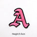 Old English Pink Embroidered 5cm Iron-On Patch Letter A