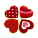 Red 7cm Heart Gold Trim Chenille Iron-On Patches