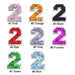 Multicolored  Sequin 5cm Iron-On Patch Numbers