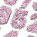 Pink Sequin 5cm Iron-On Patch Numbers