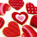 Red 7cm Heart Gold Trim Chenille Iron-On Patches