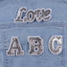 Silver Sequin 5.1cm Iron-On Patch Letter love A B C