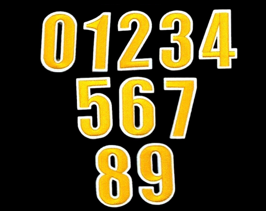 Yellow Embroidered 5cm Iron-On Patch Numbers