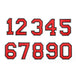 Red 7.8cm Embroidered Iron On Patch Numbers