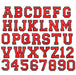 Red 7.8cm Embroidered Iron On Patch Numbers & Letters 