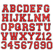 Red 11.3cm Embroidered Iron On Patch Numbers & Letters 