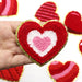 Red 7cm Heart Gold Trim Chenille Iron-On Patches