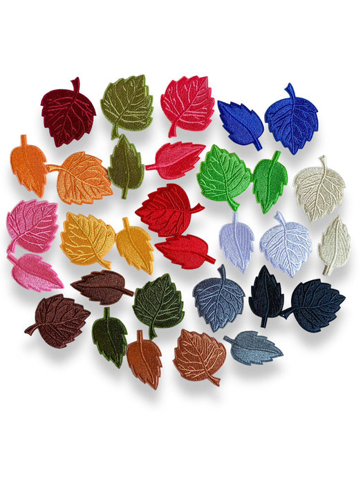 Multicolored Leaf Embroidered Iron On Patches