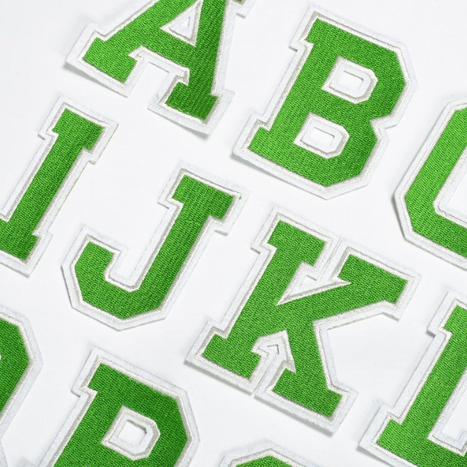 Green Embroidered 7.8cm Iron On Patch Letters