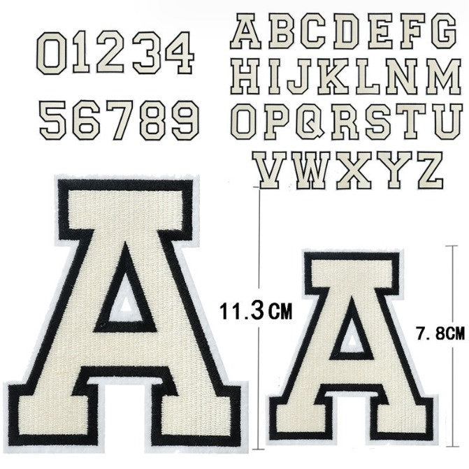 White Embroidered 11.3cm Iron On Patch Letter A