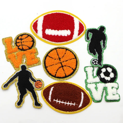 Love Sport Chenille Iron-On Ball Patches