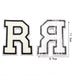 White Embroidered 7.8cm Iron On Patch Letter R