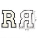 White Embroidered 11.3cm Iron On Patch Letter R