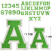 Green Embroidered 7.8cm Iron On Patch Letters A