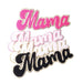 Mama 27cm x 11cm Gold Trim Chenille Iron-On Patch