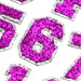 Dark Pink Sequin 5cm Iron-On Patch Numbers