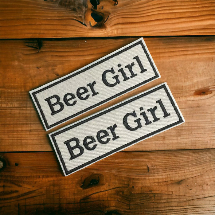 Beer Girl Embroidered 12cm Iron-On Patch