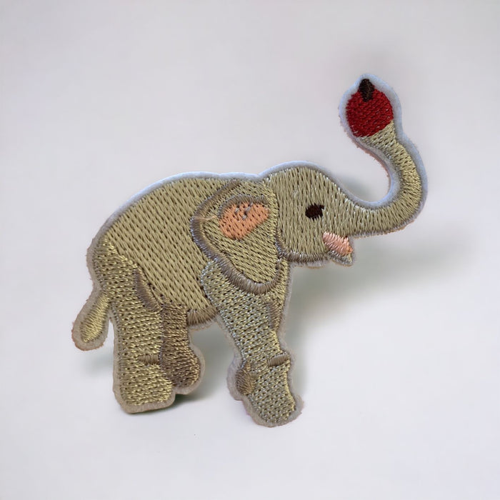 Elephant Eating Apple Embroidered Patch