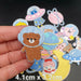 Pink & Blue Space Themed Embroidered Iron On Patches - baby bear astronaut