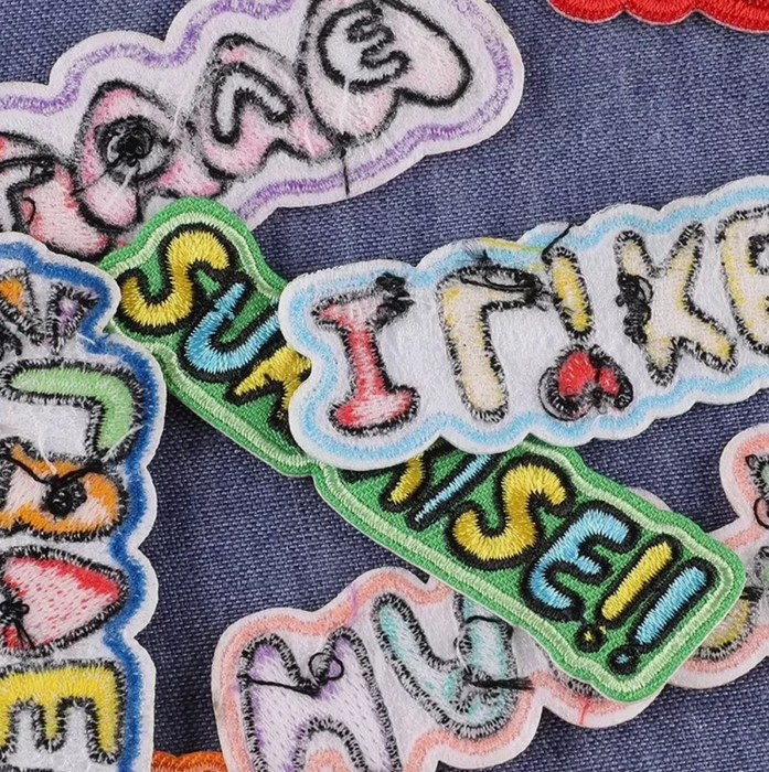 Colourful & Fun Words Embroidered Iron-On Patches