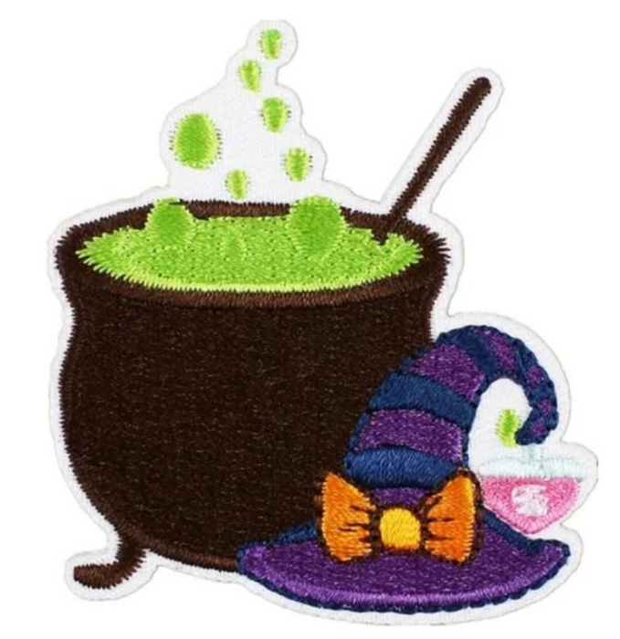 Witches Cauldron Halloween 6cm Iron-On Patch