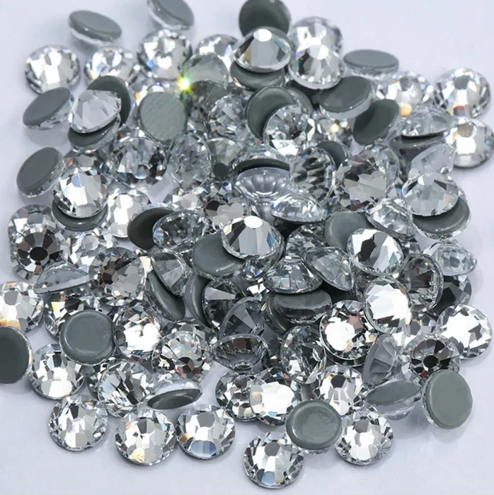 Silver Acrylic Crystal Flat Back Rhinestone Gems (Pk 50)