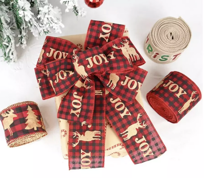 Christmas Wide Burlap Ribbon 5m x 63mm