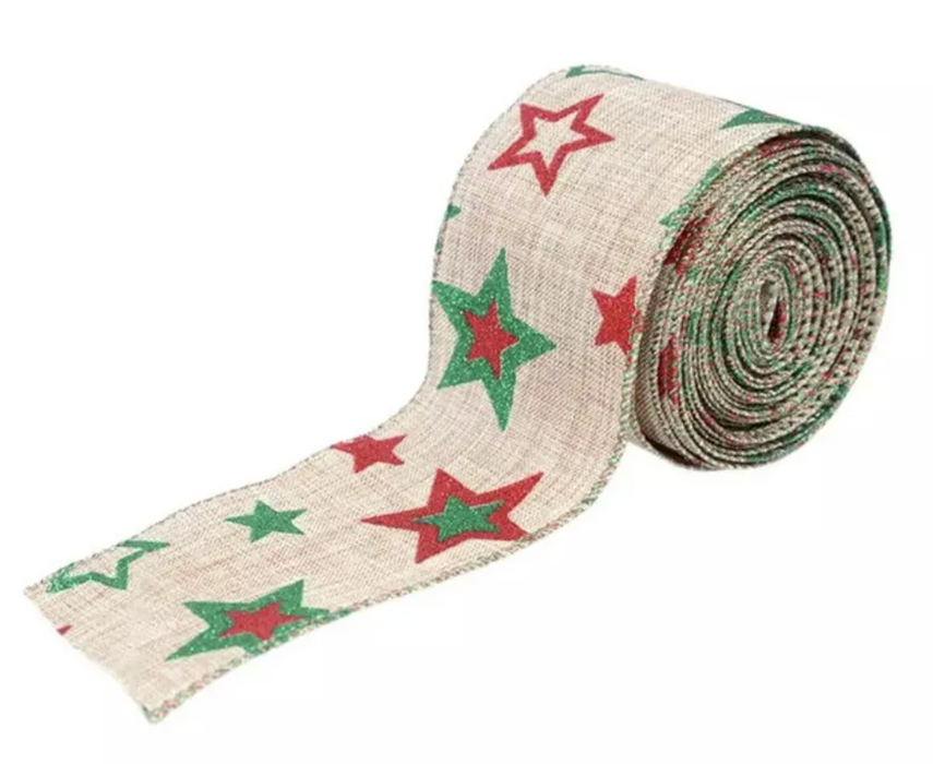 Christmas Wide Burlap Ribbon 5m x 63mm