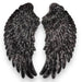 Large Black 26cm Angel Wings Sequin Iron-On Patches