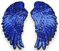 Large Blue 26cm Angel Wings Sequin Iron-On Patches