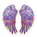 Large Multicoloured 27cm Angel Wings Sequin Iron-On Patches