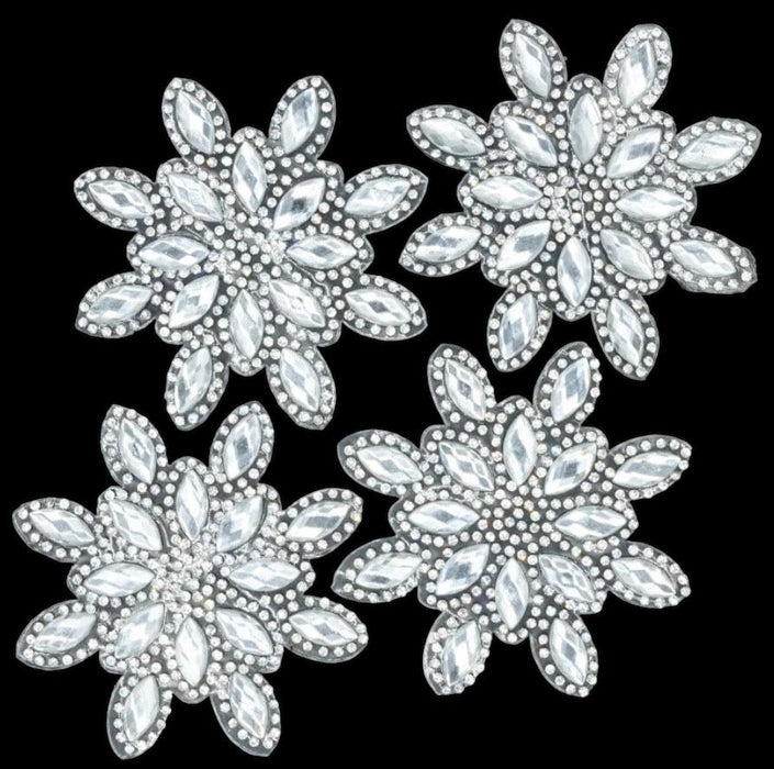 Snowflake Rhinestone 7.6cm Iron-On Patches