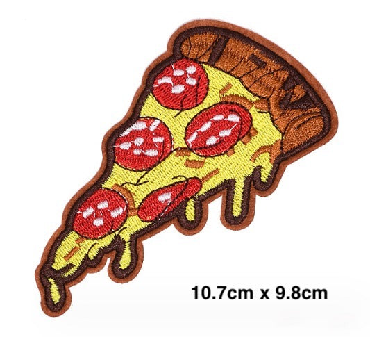 Pizza Slice Embroidered Iron-On Patche