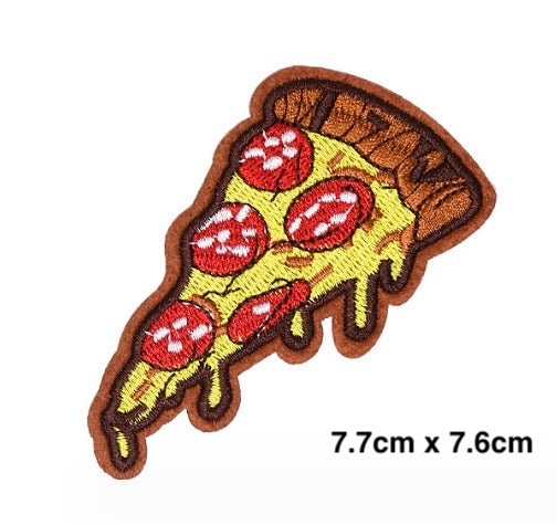 Pizza Slice Embroidered Iron-On Patche