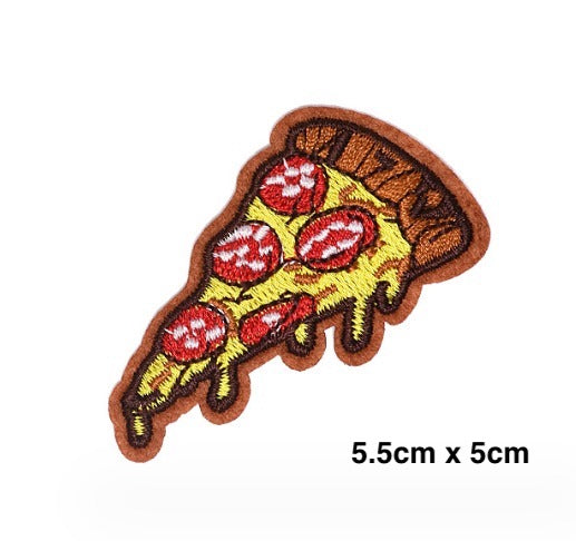 Pizza Slice Embroidered Iron-On Patche