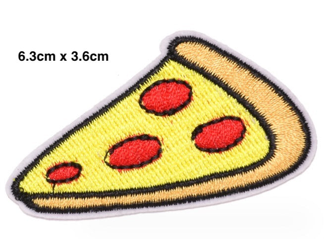 Pizza Slice Embroidered Iron-On Patche