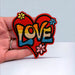 Love Heart Embroidered 7cm Iron-On Patch