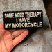 Motorcycle Therapy Embroidered 10cm Iron-On Patch