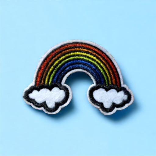 Rainbow & Clouds 5.5cm Embroidered Iron on / Sew on Patch Patches