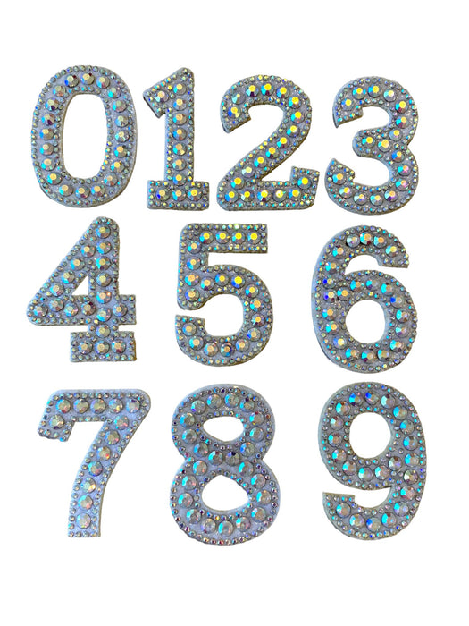 AB Rhinestone 5.5cm Iron On Patch Numbers