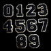 Black Chenille Gold Trim 5cm Iron-On Patch Numbers