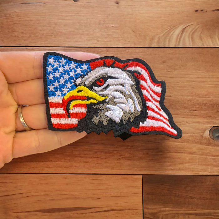 Eagle USA Flag Embroidered Iron-On Patch