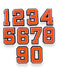 3D Varsity Style Orange 7.5cm Chenille Iron-On Patch Numbers