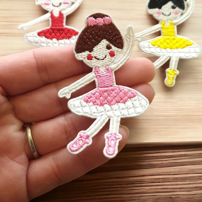 Ballerina Embroidered Iron on / Sew on Patches